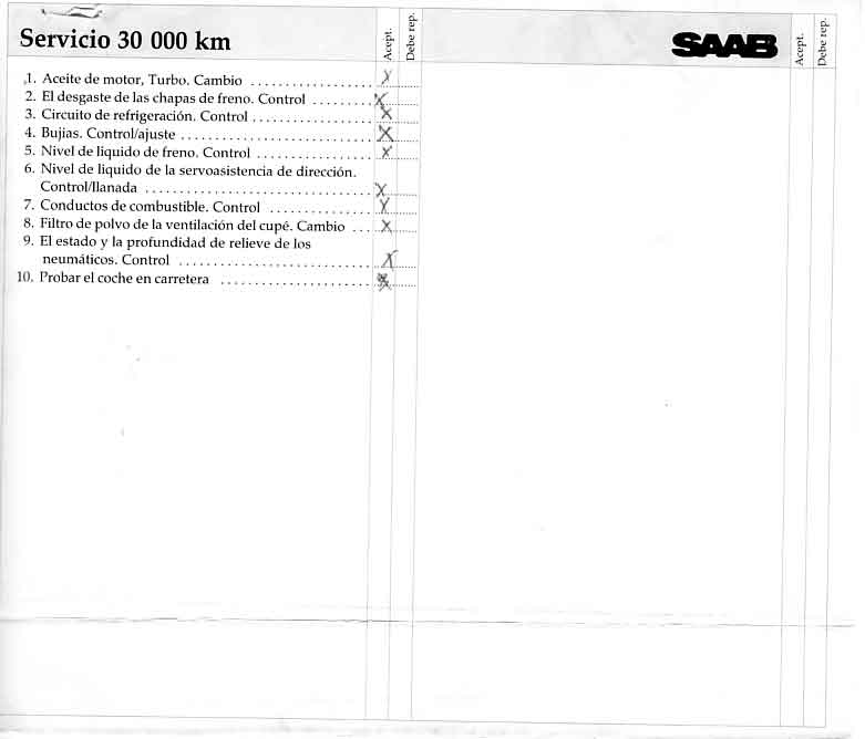 Servicio para 10.000, 20.000, 30.000 70.000 y 90.000 km
