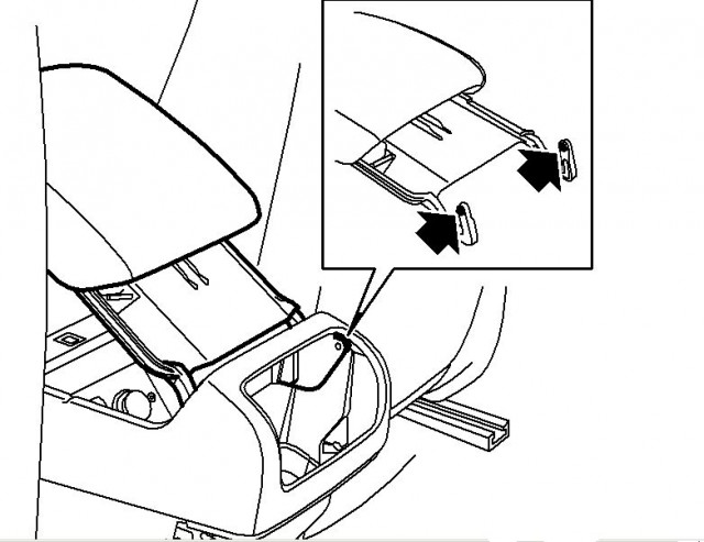 Apoyabrazos delantero Saab 93 My'07 dibujo esquemático 1
